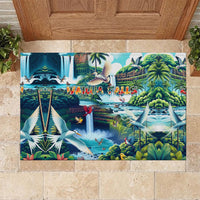 Wailua Falls Hawaii Rubber Doormat Kauai Natural Beauty