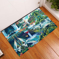 Wailua Falls Hawaii Rubber Doormat Kauai Natural Beauty
