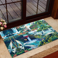 Wailua Falls Hawaii Rubber Doormat Kauai Natural Beauty