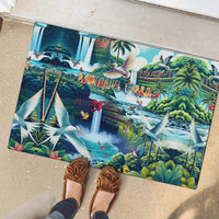 Wailua Falls Hawaii Rubber Doormat Kauai Natural Beauty