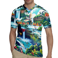 Wailua Falls Hawaii Rugby Jersey Kauai Natural Beauty