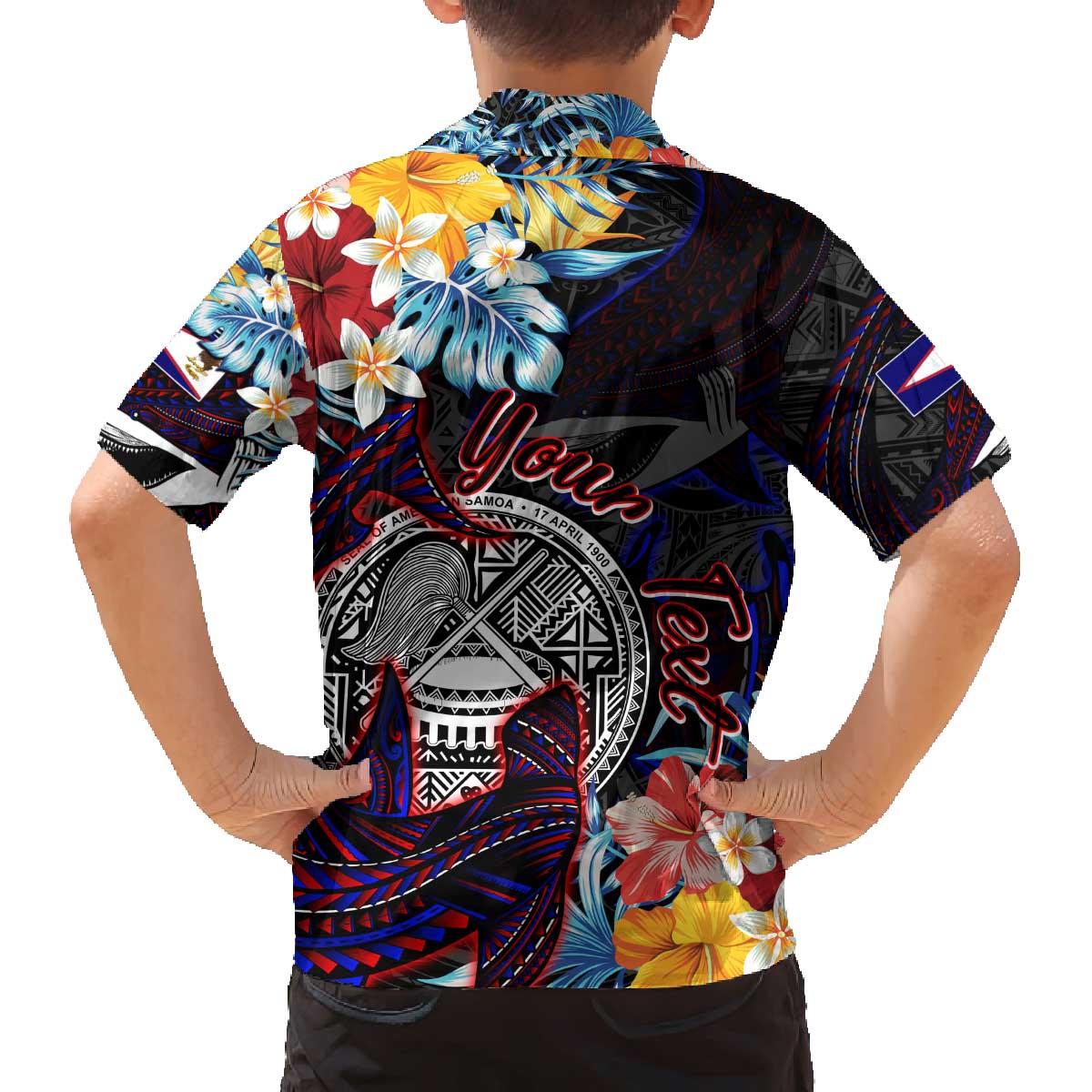 Personalized Amelika Samoa Sharks Polynesia Family Matching Puletasi and Hawaiian Shirt American Samoa