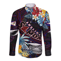 Personalized Amelika Samoa Sharks Polynesia Long Sleeve Button Shirt American Samoa DT02 Unisex Black - Polynesian Pride