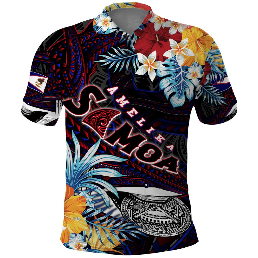 Personalized Amelika Samoa Sharks Polynesia Polo Shirt American Samoa DT02 Black - Polynesian Pride