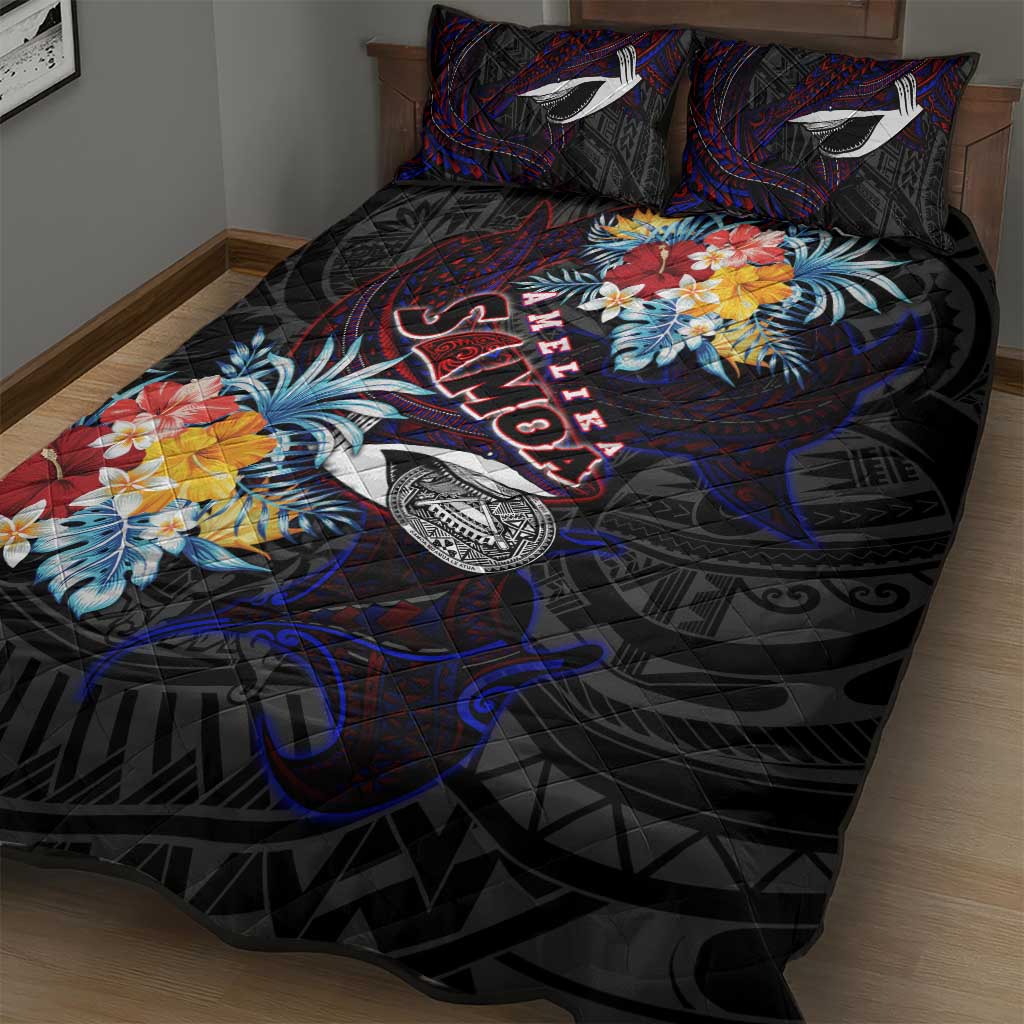 Amelika Samoa Sharks Polynesia Quilt Bed Set American Samoa