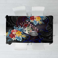 Amelika Samoa Sharks Polynesia Tablecloth American Samoa DT02 Black - Polynesian Pride
