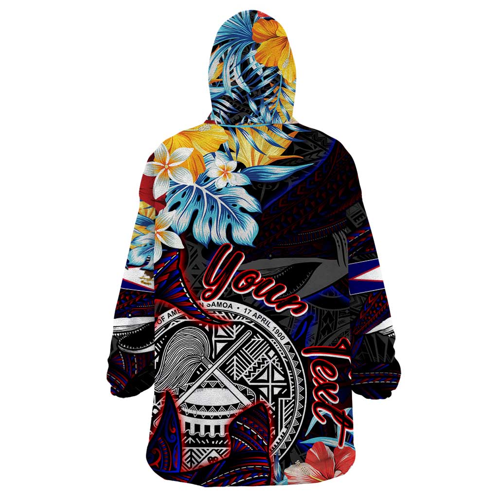 Personalized Amelika Samoa Sharks Polynesia Wearable Blanket Hoodie American Samoa DT02 - Polynesian Pride