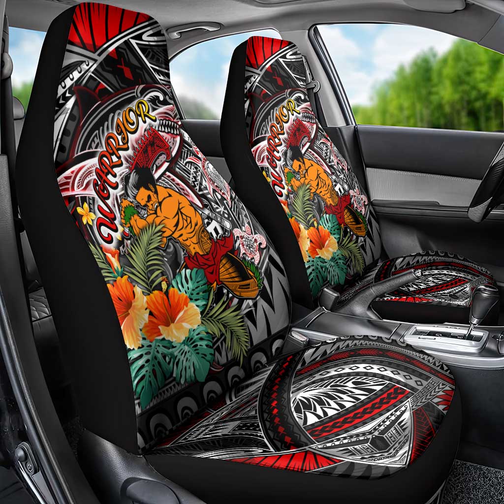 American Samoa Warrior Car Seat Cover Shark Turtle Polynesian Tattoo