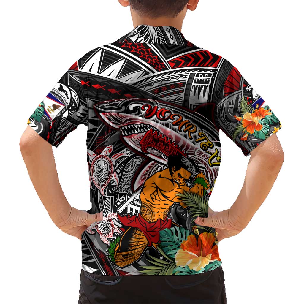Personalized American Samoa Warrior Hawaiian Shirt Shark Turtle Polynesian Tattoo DT02 - Polynesian Pride