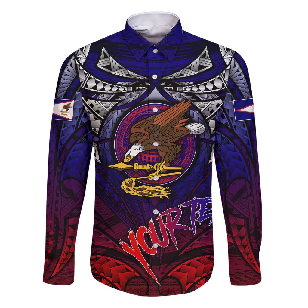 Personalized American Samoa Flag Family Matching Short Sleeve Bodycon Dress and Hawaiian Shirt Eagles Polynesian Art