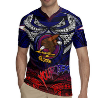 Personalized American Samoa Flag Rugby Jersey Eagles Polynesian Art