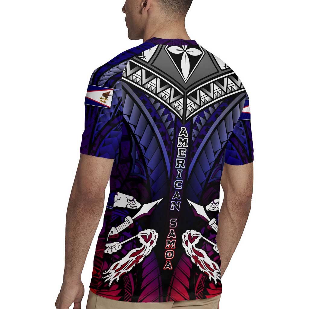 Personalized American Samoa Flag Rugby Jersey Eagles Polynesian Art