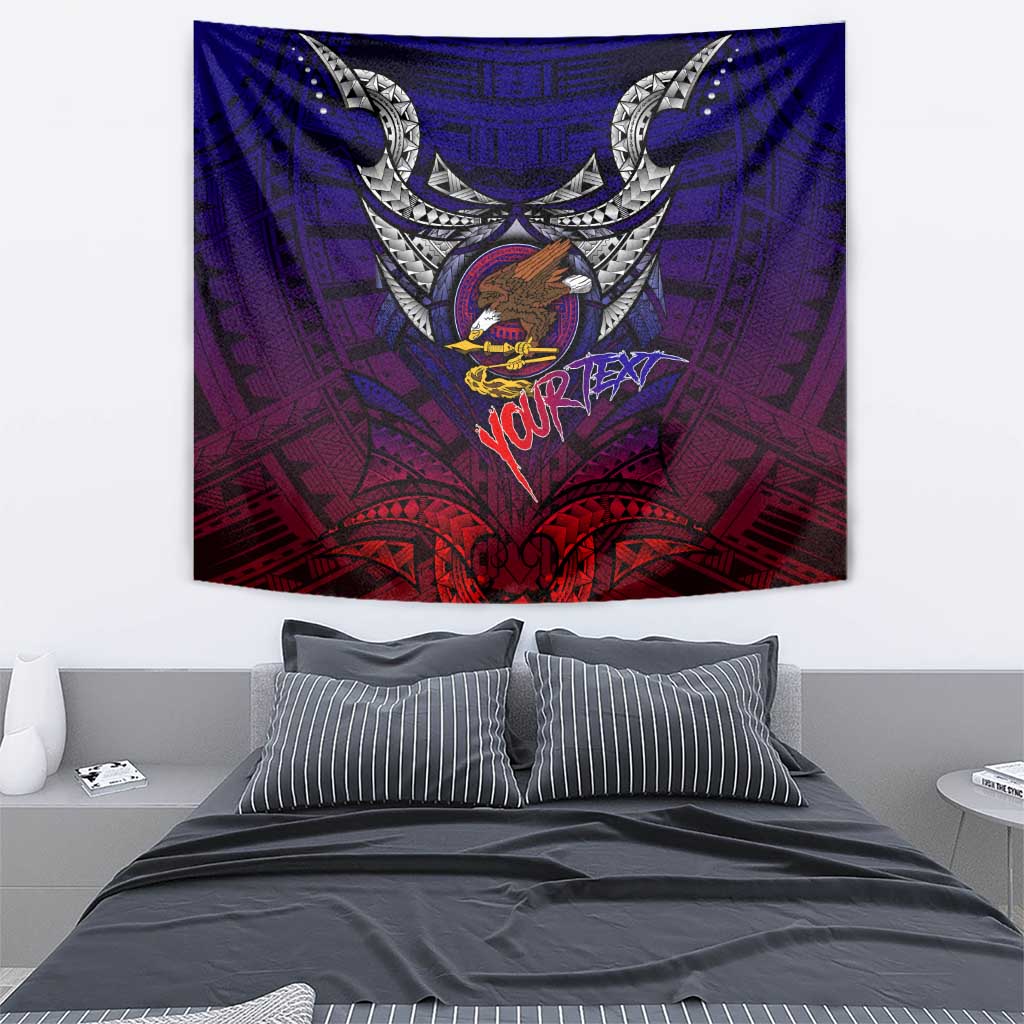 Personalized American Samoa Flag Tapestry Eagles Polynesian Art