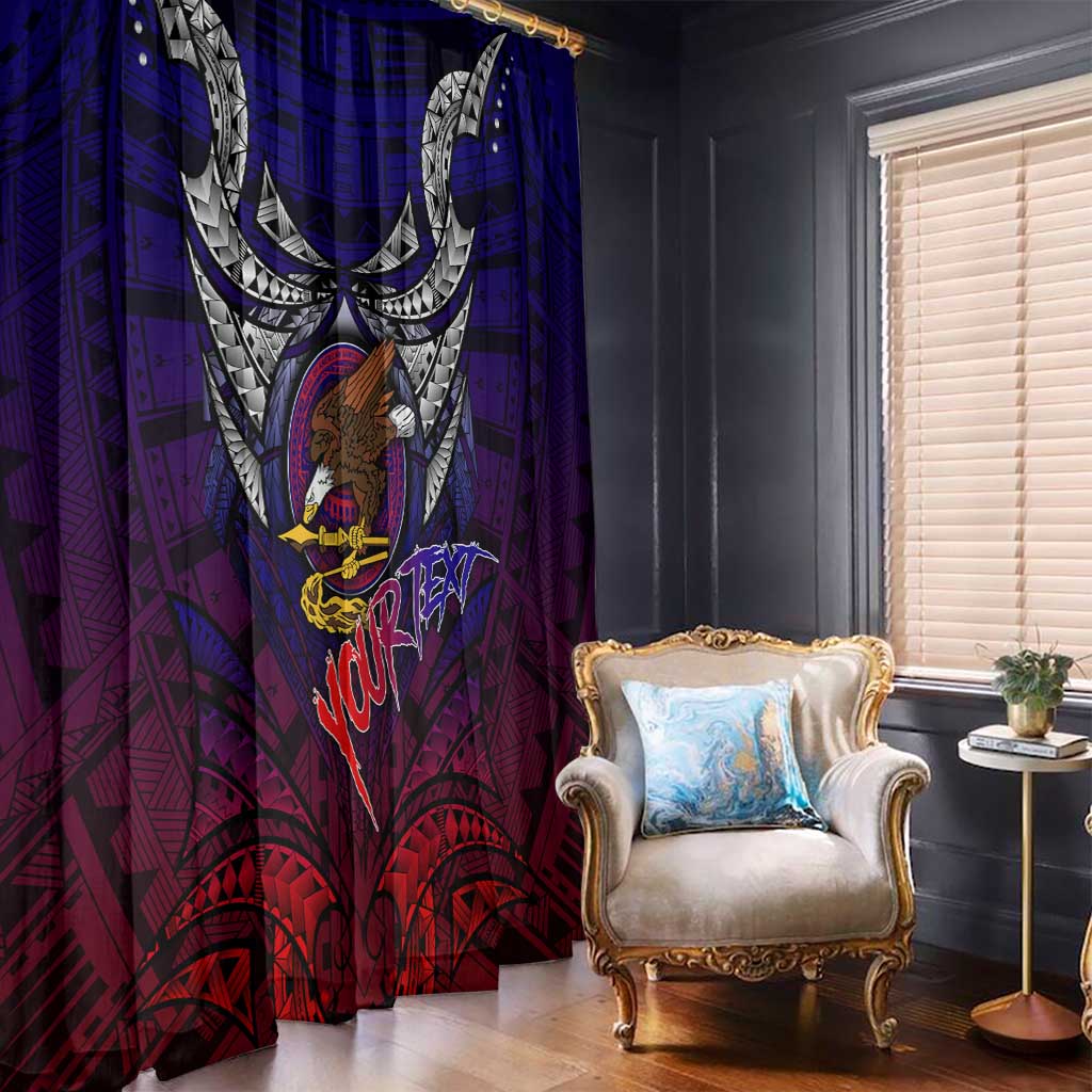 Personalized American Samoa Flag Window Curtain Eagles Polynesian Art