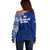 Sharks And American Samoa Off Shoulder Sweater Simple Polynesian Blue