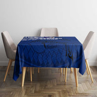Sharks And American Samoa Tablecloth Simple Polynesian Blue DT02 - Polynesian Pride