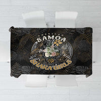 Personalized Shaka Girls America Samoa Tablecloth Tropical Flowers Vintage DT02 Black - Polynesian Pride