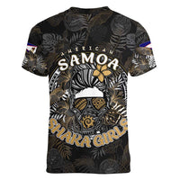 Personalized Shaka Girls America Samoa Women V-Neck T-Shirt Tropical Flowers Vintage