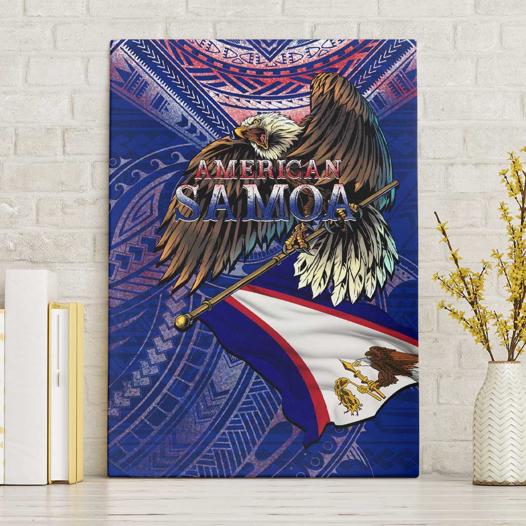 American Samoa Canvas Wall Art Brave Eagle Flag Color