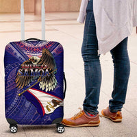 American Samoa Luggage Cover Brave Eagle Flag Color DT02 Blue - Polynesian Pride