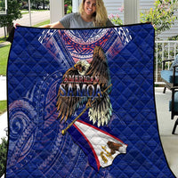 American Samoa Quilt Brave Eagle Flag Color DT02 Blue - Polynesian Pride