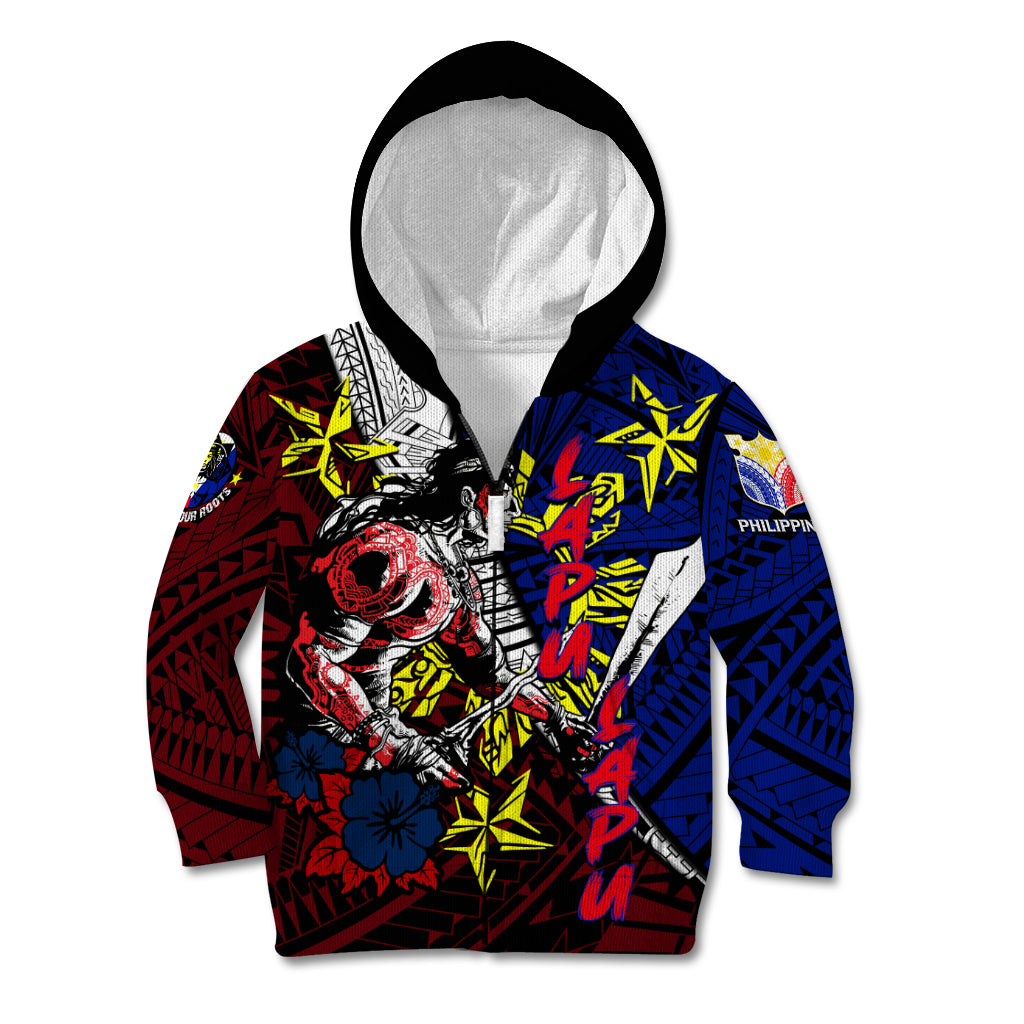 Philippines Lapu Lapu Kid Hoodie Chief Filipino Tattoo DT02 Zip Hoodie Art - Polynesian Pride