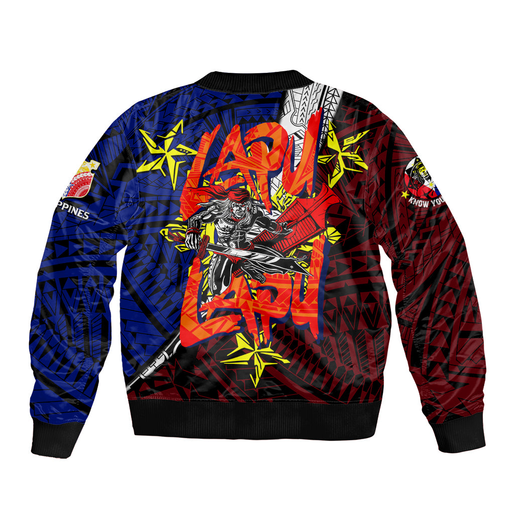 Philippines Lapu Lapu Sleeve Zip Bomber Jacket Chief Filipino Tattoo DT02 - Polynesian Pride