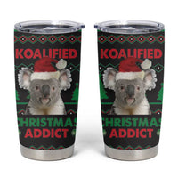 Cute Koala Tumbler Cup Koalified Christmas Addict DT03 Black - Polynesian Pride