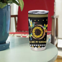 Hummingbird Sunflower Christmas Tumbler Cup You Are My Sunshine DT03 - Polynesian Pride