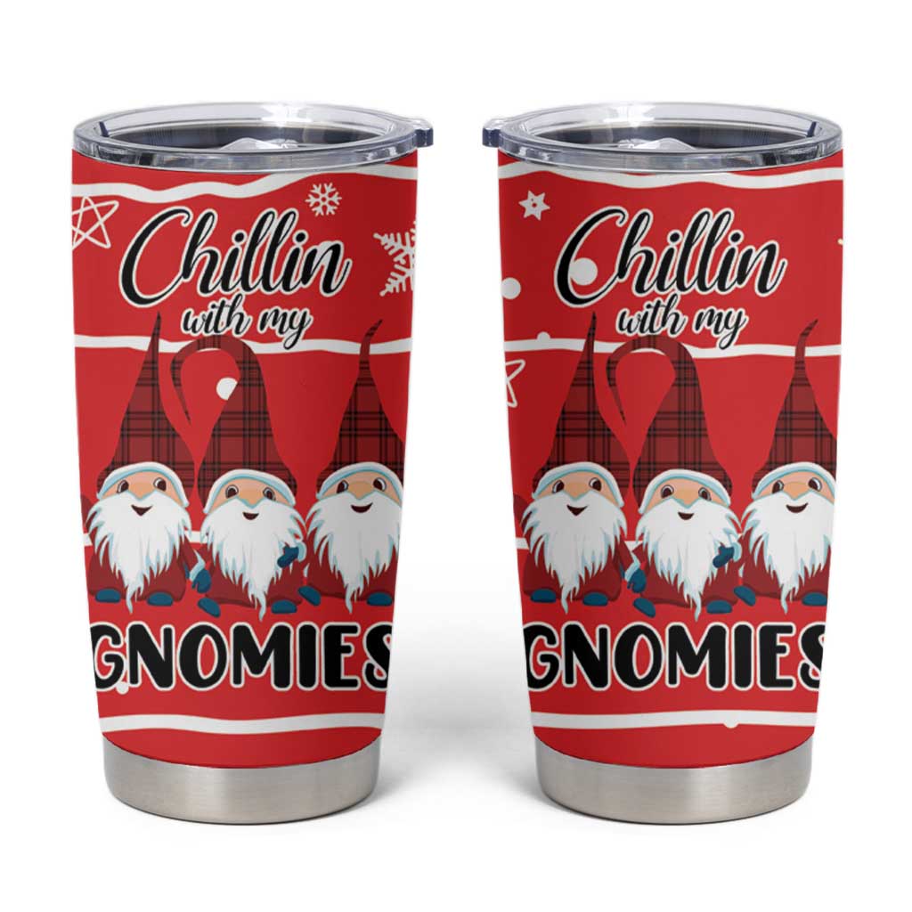 Chillin With My Gnomies Tumbler Cup Merry Christmas DT03 Red - Polynesian Pride