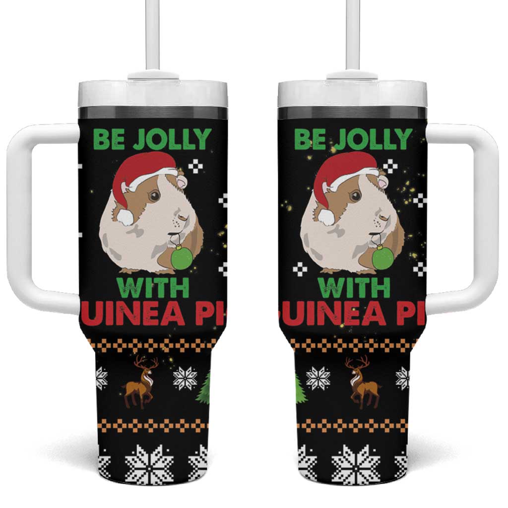 Guinea Pig Christmas Tumbler With Handle Be Jolly With Guinea Pig