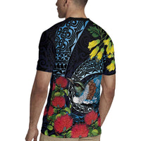 New Zealand Tui Bird Rugby Jersey Maori Koru Mix Pohutukawa DT04 - Polynesian Pride