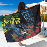 New Zealand Tui Bird Sarong Maori Koru Mix Pohutukawa