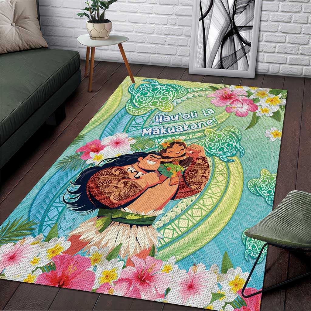 Hawaii Father's Day Area Rug Happy Father And Child