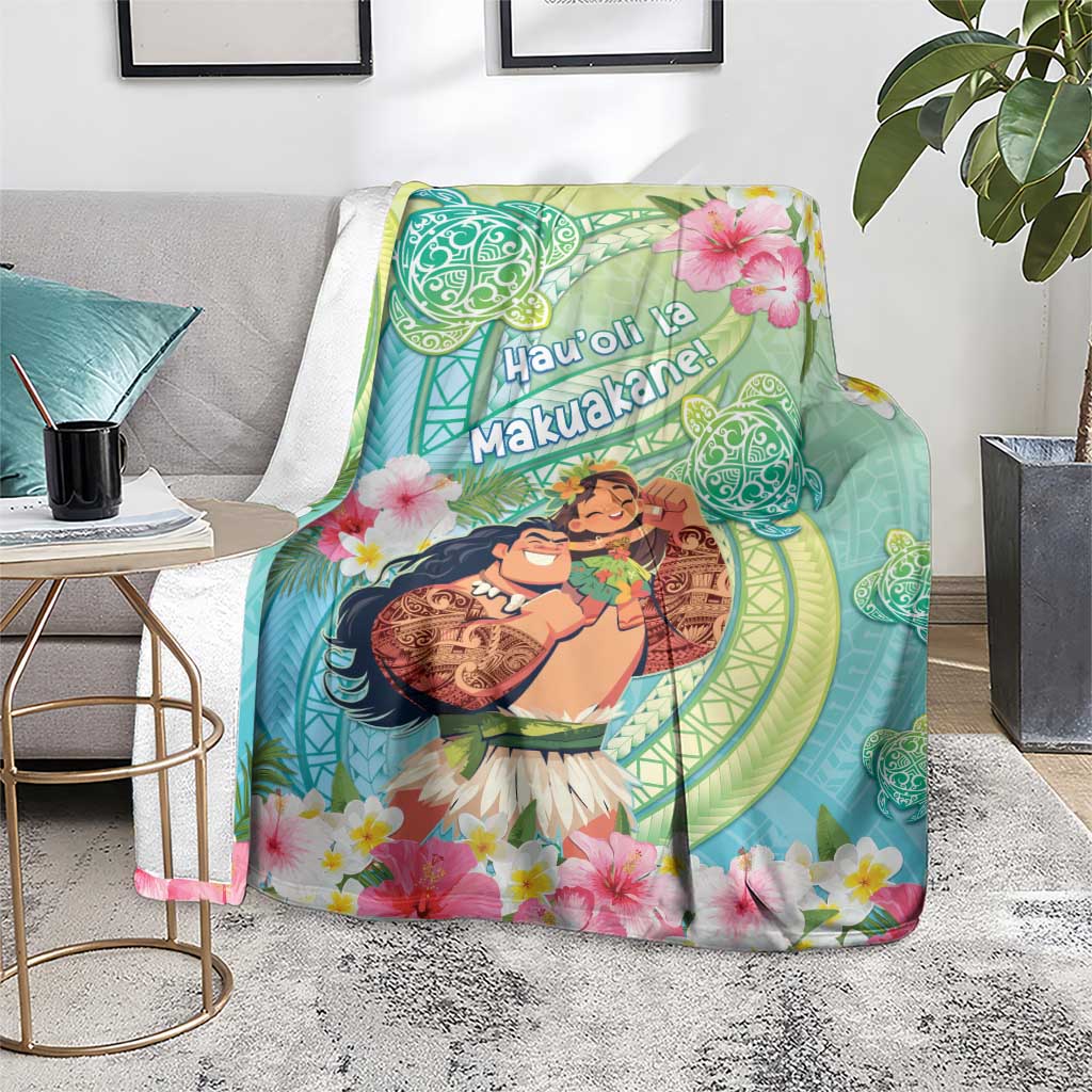 Hawaii Father's Day Blanket Happy Father And Child