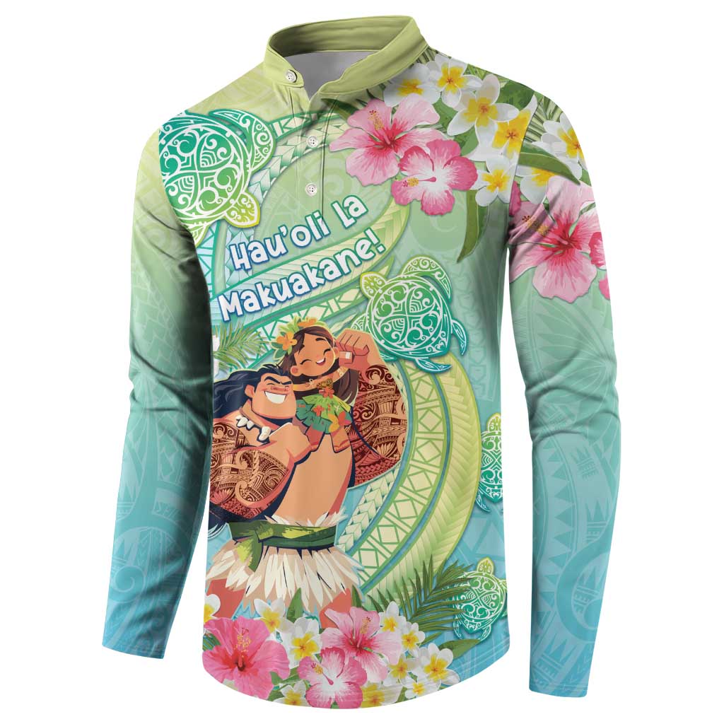 Personalised Hawaii Father's Day Button Sweatshirt Happy Father And Child DT04 - Polynesian Pride
