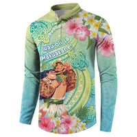 Personalised Hawaii Father's Day Button Sweatshirt Happy Father And Child DT04 - Polynesian Pride
