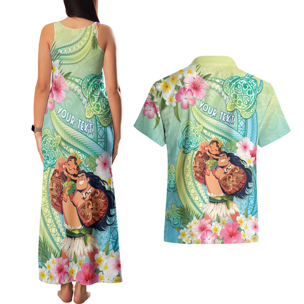 Personalised Hawaii Father's Day Couples Matching Tank Maxi Dress and Hawaiian Shirt Happy Father And Child DT04 - Polynesian Pride