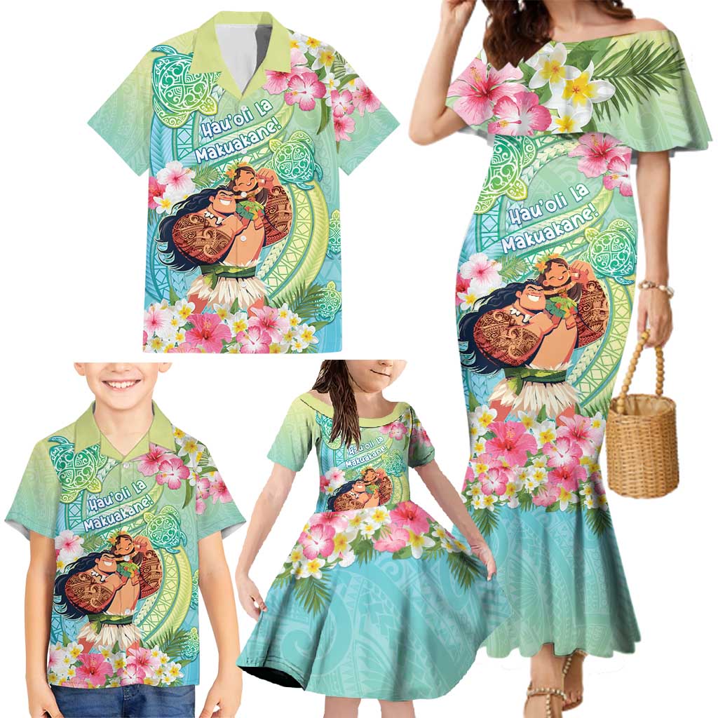 Personalised Hawaii Father's Day Family Matching Mermaid Dress and Hawaiian Shirt Happy Father And Child DT04 - Polynesian Pride