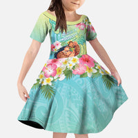 Personalised Hawaii Father's Day Kid Short Sleeve Dress Happy Father And Child