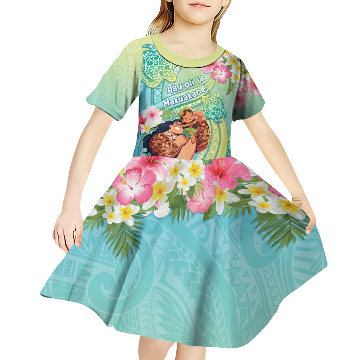 Personalised Hawaii Father's Day Kid Short Sleeve Dress Happy Father And Child