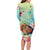 Personalised Hawaii Father's Day Long Sleeve Bodycon Dress Happy Father And Child
