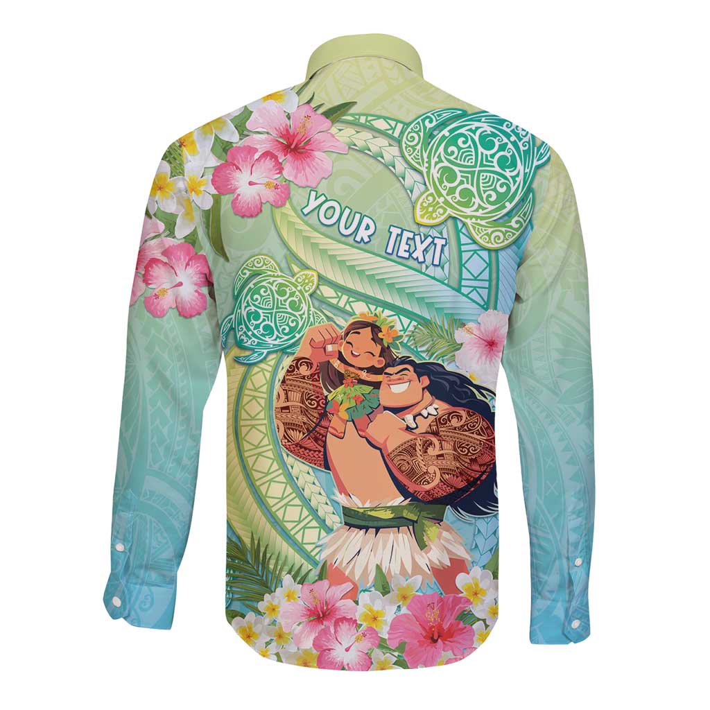 Personalised Hawaii Father's Day Long Sleeve Button Shirt Happy Father And Child DT04 - Polynesian Pride
