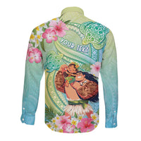 Personalised Hawaii Father's Day Long Sleeve Button Shirt Happy Father And Child DT04 - Polynesian Pride