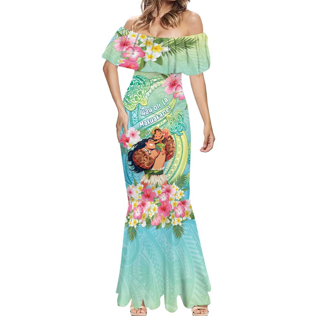 Personalised Hawaii Father's Day Mermaid Dress Happy Father And Child