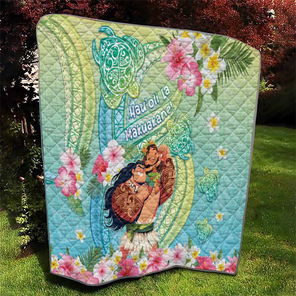 Hawaii Father's Day Quilt Happy Father And Child