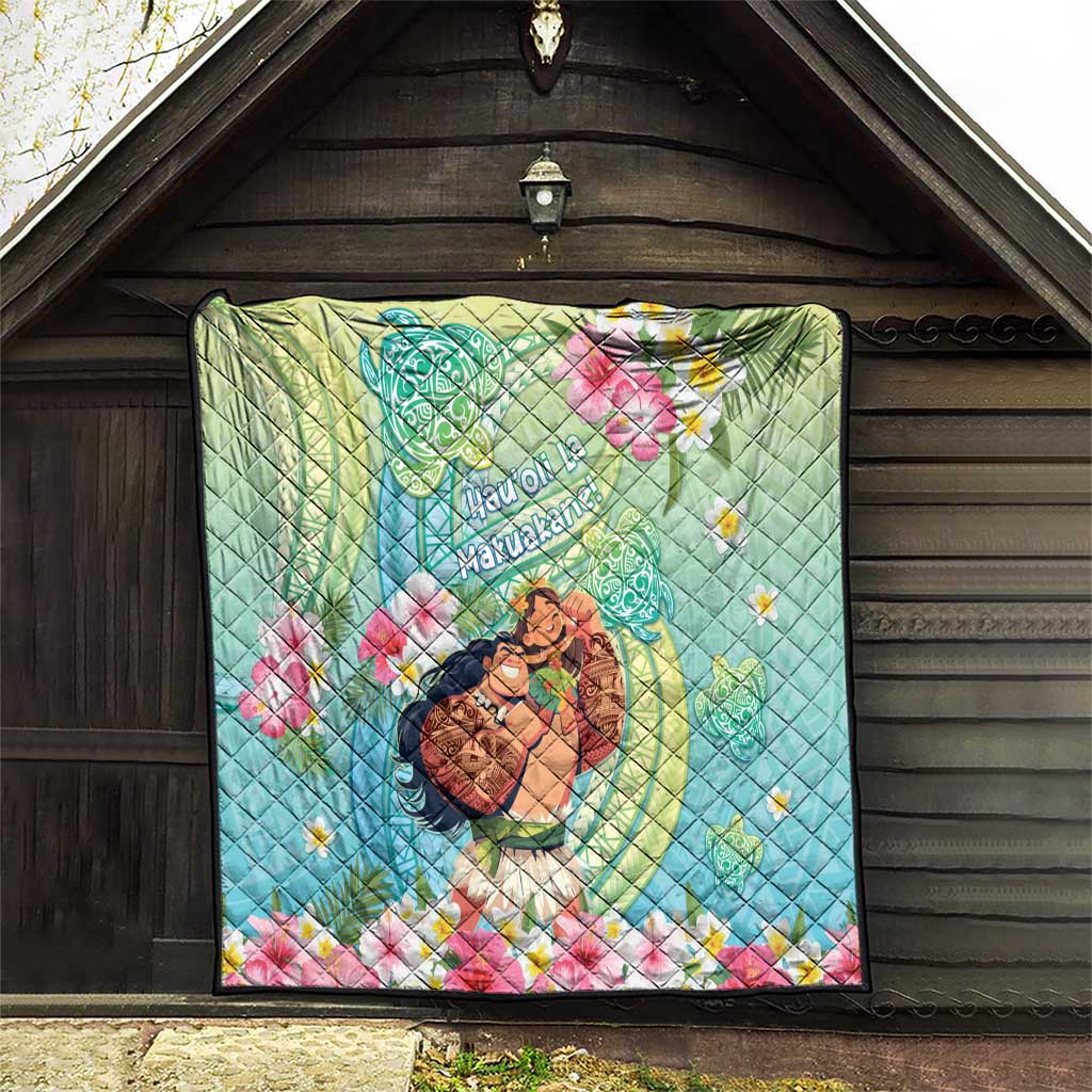 Hawaii Father's Day Quilt Happy Father And Child