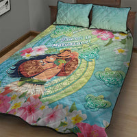 Hawaii Father's Day Quilt Bed Set Happy Father And Child