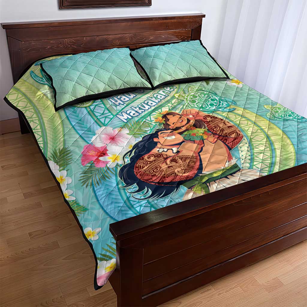 Hawaii Father's Day Quilt Bed Set Happy Father And Child