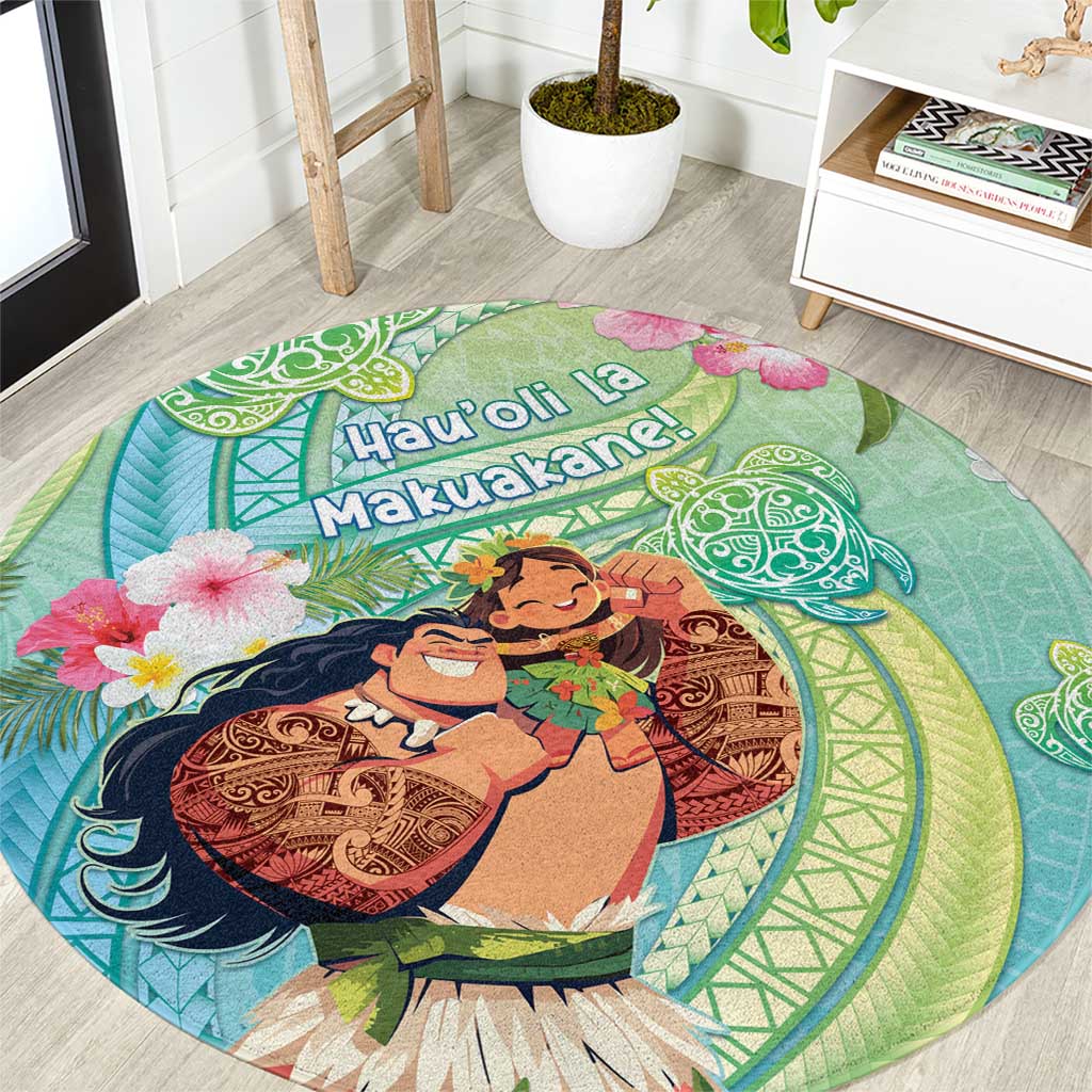Hawaii Father's Day Round Carpet Happy Father And Child